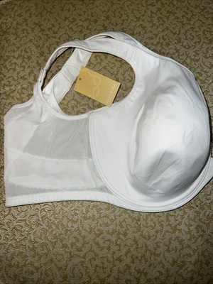 Delimira Posture Bra 34H Womens Front Closure white Underwired NWT Sheer back