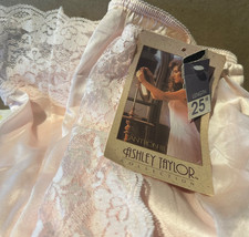 Vintage Ashley Taylor Pink Nylon Half Slip Lace Hem Length 25" Small New w/ Tags