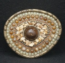 WB01138 NEAT VINTAGE 1970s  ABSTRACT  WESTERN STYLE ARTWORK BELT BUCKLE