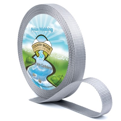 Country Brook Design  5/8 Inch Silver Heavy Duty Webbing, 20 Yards