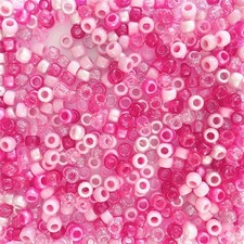 Pretty Pinks Mix Plastic Pony Beads, Made in the USA, 6 x 9mm, 700 Beads, Bul...