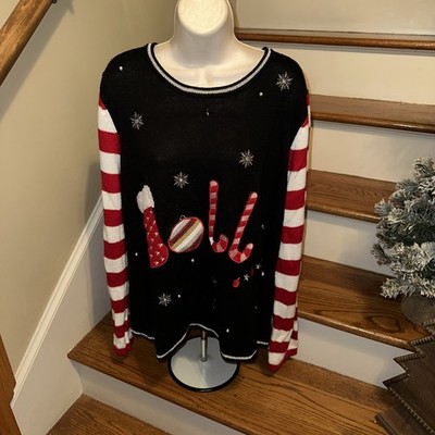 HOLIDAY TIME Ugly Christmas Sweater JOLLY Candy Cane XXL 20  BID 4 CHARITY 360