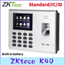 ZKTeco K40 TCP/IP 2.8" Screen SSR Fingerprint Time Attendance System In Battery