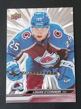 2023-24 Upper Deck Series 2 Logan O'Connor Silver Outburst Card #293. Avalanche