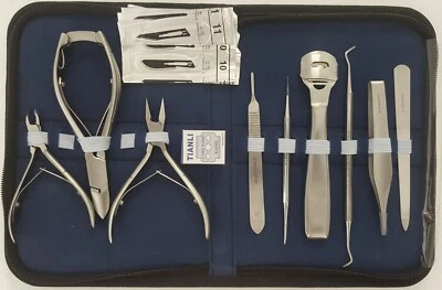 A1-ROSTFREI Fußpflege Instrumente 26 teiligs Set im Kunstleder Etui