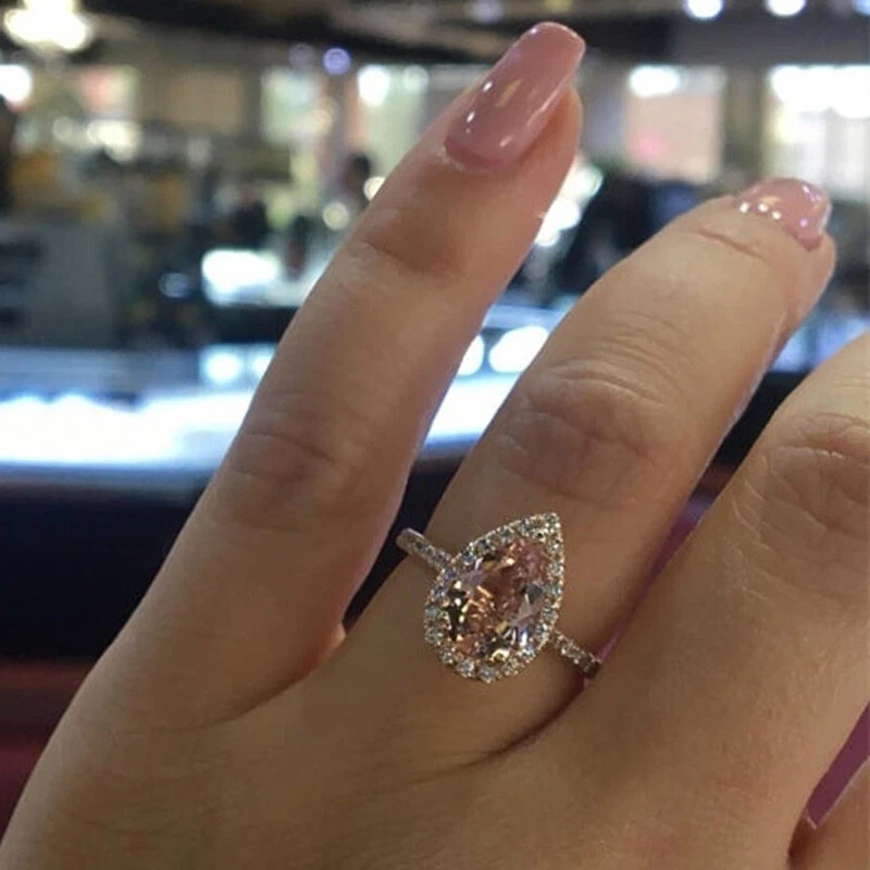 Macy's Morganite (3/4 ct. t.w.) and Diamond (1/10 ct. t.w.) Ring in 14k Rose  Gold - Macy's