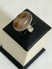 Men Silver 925 Ring Yemen Agate Aqeeq Gift خاتم عقيق يمني شجري صياغة كلاسيك