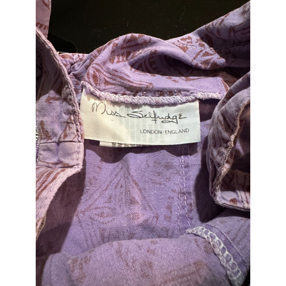 MISS SELFRIDGE RUFFLED LILAC SLEEVELESS WOMAN'S DRESS SIZE 10 W1 eBay