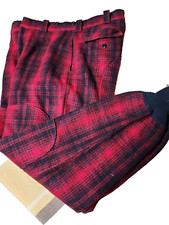 VTG Woolrich Pants Red Buffalo Plaid Hunting Heavy Wool Size 36 90's 93 checked