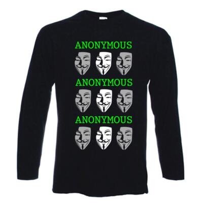 Anonymous Mask T-Shirt - Guy Fawkes V for Vendetta Disobey Hacker - S to 2XL