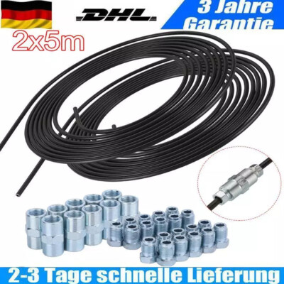 2x 5m Bremsleitung Bremsrohr Stahl 4,75mm + 20 Verschraubungen + 10 Verbinder