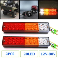 2x 20LED Waterproof Tail Lights Kit RV Camper Trailer Rear Turn Signal 12V-24V