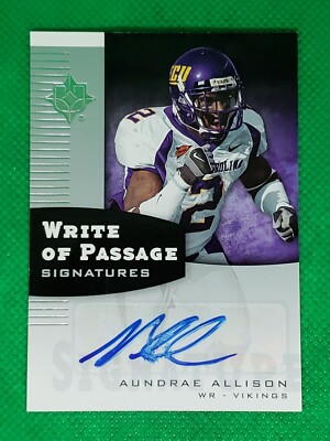 Aundrae Allison 2007 Ultimate Collection #WP-AA Rookie Autograph - Vikings