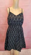 NWT Gap Women's Black 100% Cotton V-Neck Sleeveless Knee Length Dress Size XS