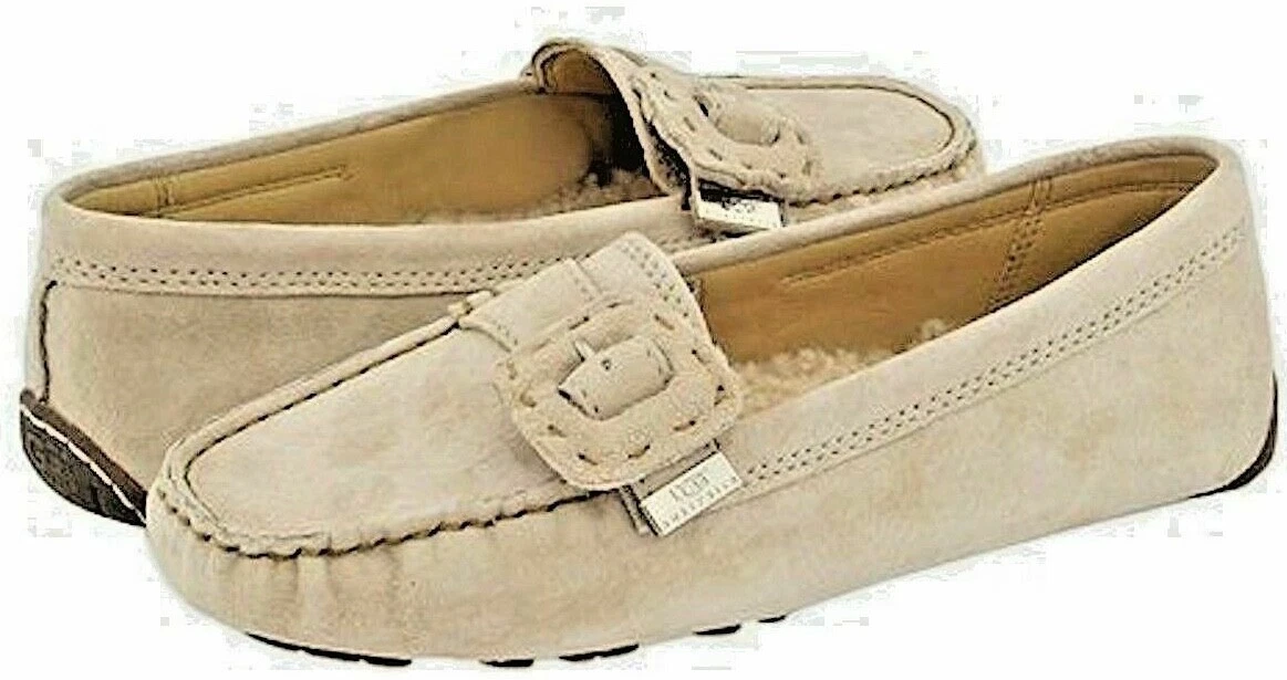 Mocassini mocassini nuovi con scatola UGG Australia Thelma scarpe 5 moka beige pelle morbida