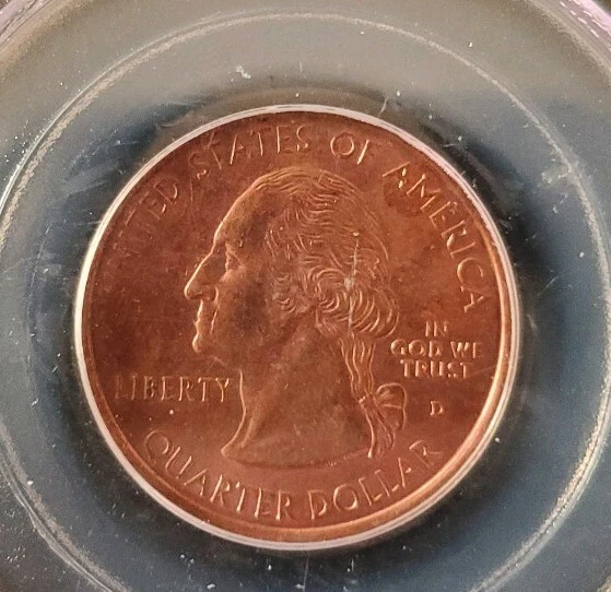 1999 D New Jersey Quarter Obverse Missing Clad Layer PCGS MS63 60051084. t8195 - Image 2 of 4