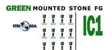 Green Mounted Stone Bur FG IC1  (12 per box) Mounted Abrasion Point