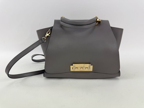 Zack Posen Eartha Top Handle grau Ledertasche *LESEN*