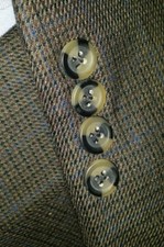 48L 48R Purple Brown Blue WOOL Tweed Micro Tooth Check Sport Coat Jacket Blazer