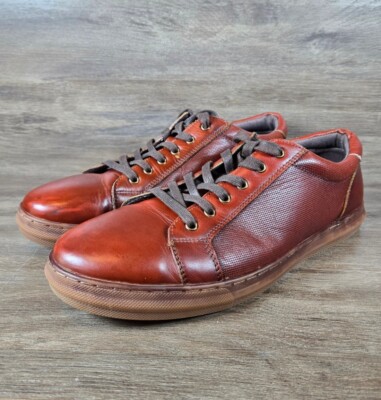 Arkbird Original Oxford Shoe Brown Leather Lace Up Mens Size 9 Low Top Sneaker Arkbird Original Oxford Shoe Brown Leather Lace Up Texture  main image 2