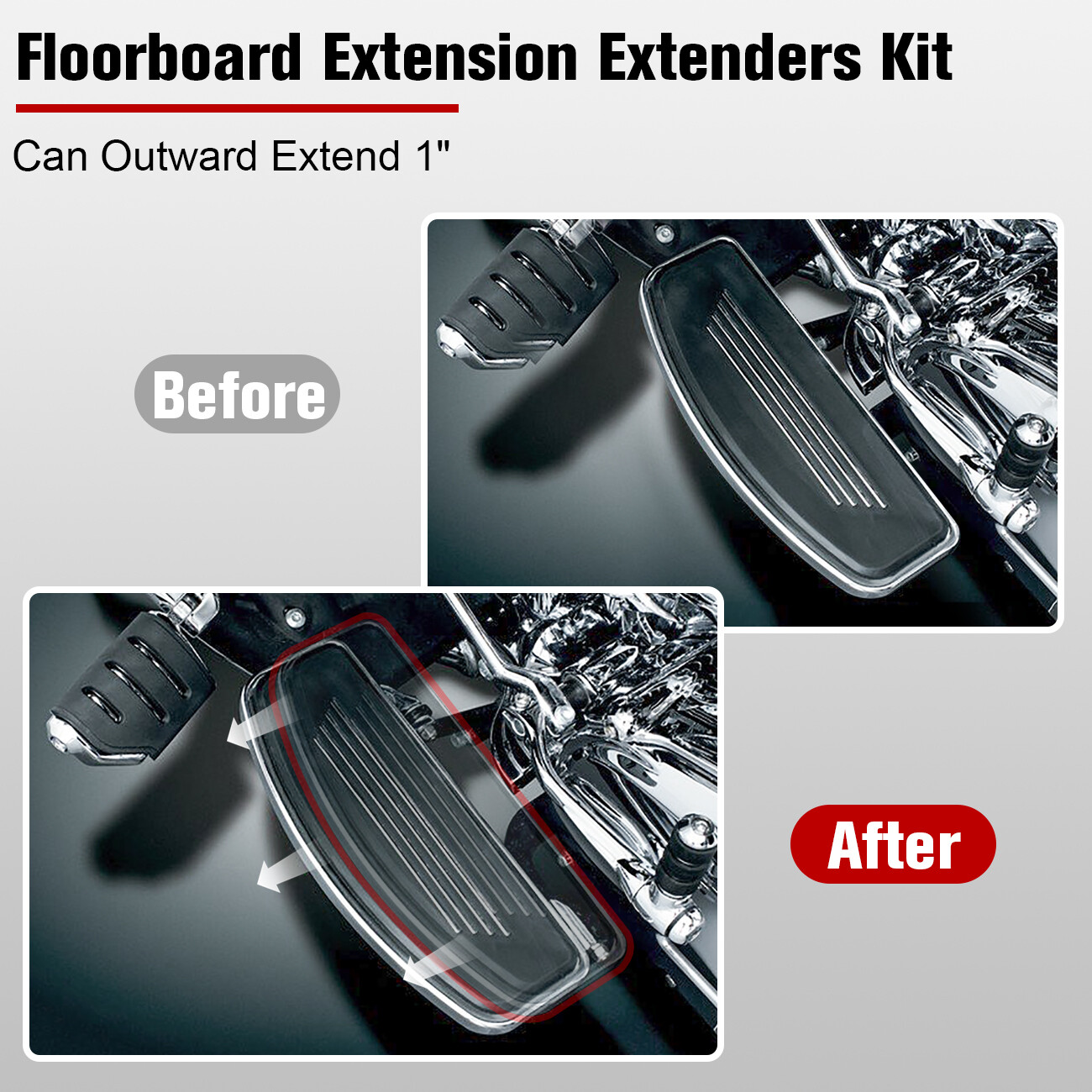 1'' Driver Floorboard Spacer Extension Kit For Harley Touring FLHT 2009