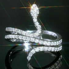 0,85 Kt Diamant Schlange Ring Damen Band Verl...