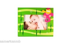 Baby Kids Pink SEAHORSE Photo Picture Frame Wooden Green Sea Ocean Table Wall