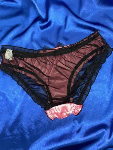 Extreme Shine Liquid Satin & Mesh Knickers Panties Size 16,18,2XL Waist 30-44 in - Picture 3 of 5