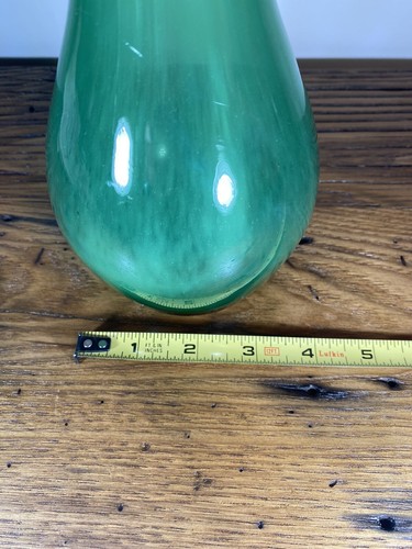 Wanda Made In Poland Green Art Glass Vase With Label - Picture 5 of 10