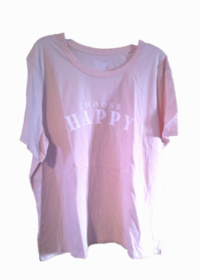 Women's Light Orange Short Sleeve T-Shirt XXXL Choose Happy