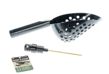 14" Black Sand Scoop with Hole & Brass Probe For Gold Panning /Metal Detecting