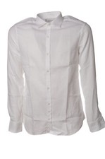 camicia cotone operato tinta unita da Uomo Aglini  Colore Bianco