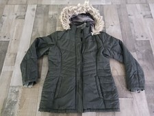 Swiss Tech Women’s Black Puffer Coat Hooded Faux Fur Lined Size 8-10 Medium 