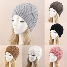Solid Plain Slouchy Knit Beanie Ski Skull Winter Men Women Cuff Hat Cap Baggy  