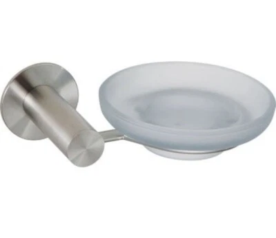 Seifenschale Glas Edelstahl Matt Neu & OVP Bergner SeifenablageSoap Dish Frosted - Bild 1 von 4