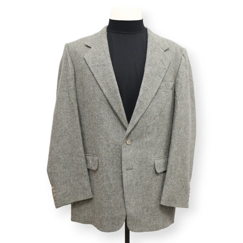 FARAH VINTAGE TWEED Hombre Oliva ESPIGA Abrigo Deportivo Traje Chaqueta Blazer 42 L Foto 2 de 4
