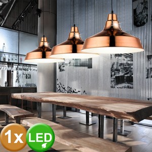 Retro LED Decken Hänge Lampe Wohn Ess Zimmer Beleuchtung Pendel Leuchte Kupfer