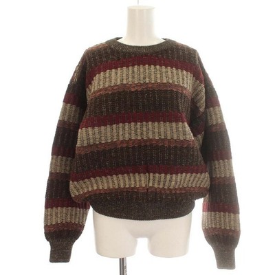 Issey Miyake Vintage Knit Sweater Linen Blend Brown Red Used 