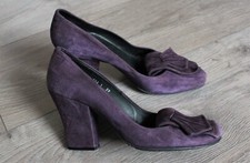 Audley purple suede heel shoes, 39/6, worn once!