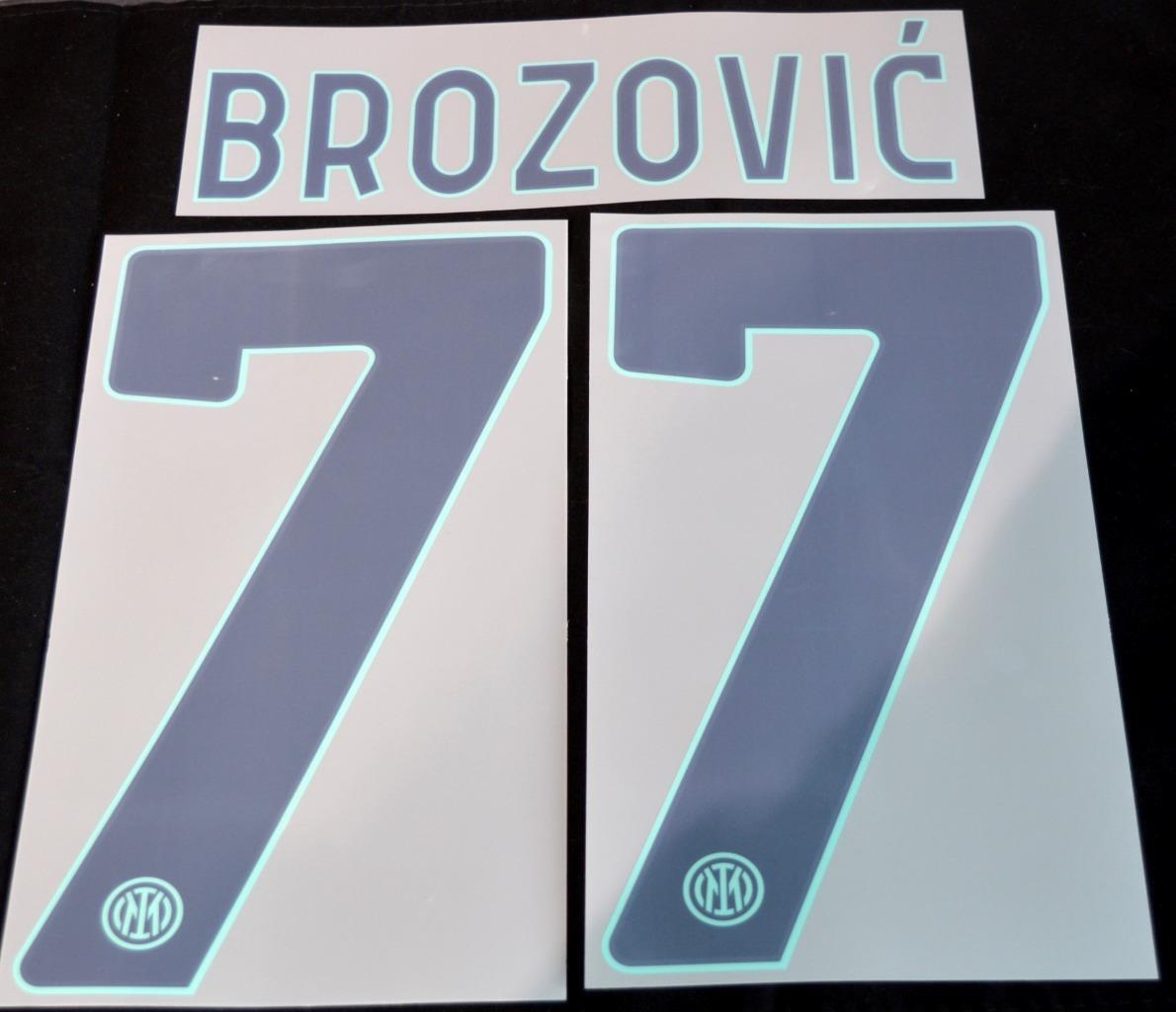 Official Inter Milan brozovic 77 Football Name/Number Set Away