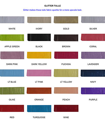 GLITTER Tulle Fabric Bolt 54''X15yds Wedding Bridal Party Decoration Tutu Craft 