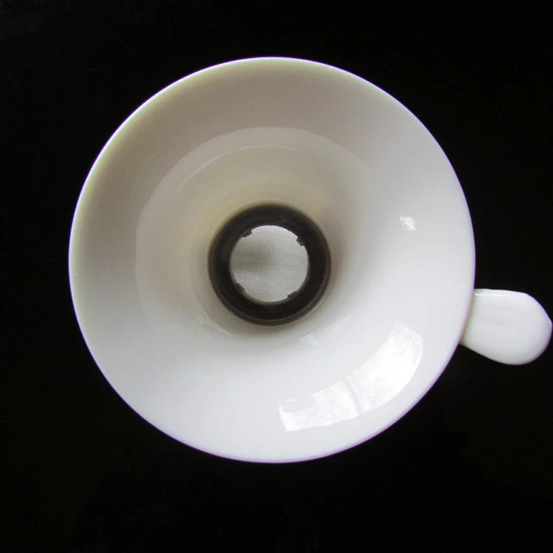 Chinese tea accessories tea filter net with holder hand shape porcelain strainer - Image 2 of 4
