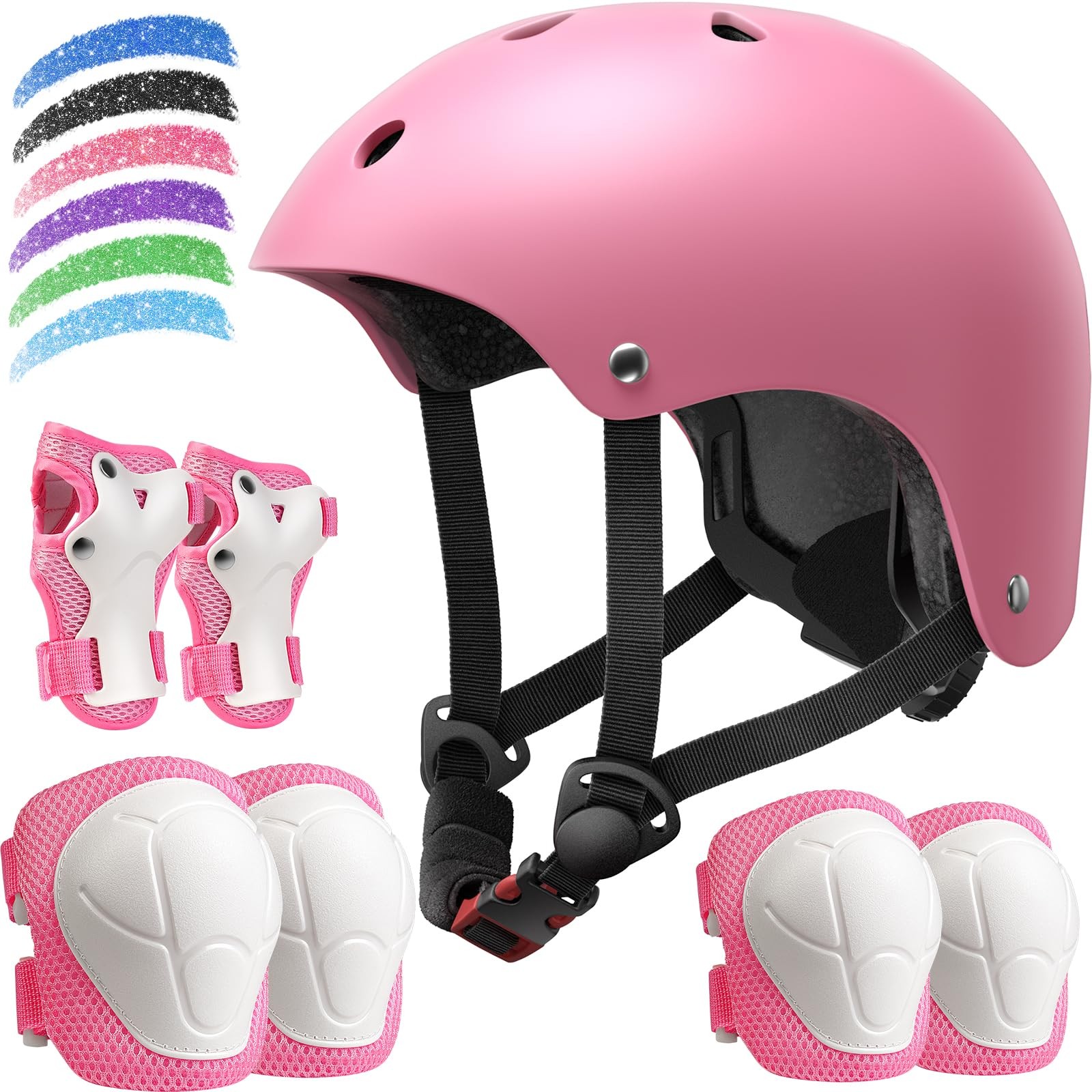 Kids Bike Helmet Set, Adjustable Helmet for Ages 3-10 Year B