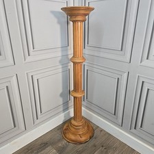 Vintage Jardiniere Pflanzenständer - Massivholzfackel - geriffelte Säule - antik