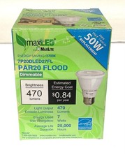 12 Pack Maxlite LED PAR20 Bulb 7W 50 Watt Soft White 27K Dimmable Energy Star