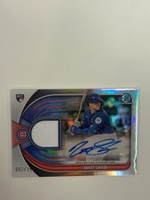 2025 Bowman Chrome Matt Shaw #BCAR-MS Player-Worn Mem. RC Auto Relic 002/150