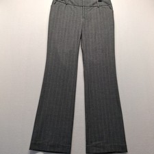 NWT Mossimo Womens Grey Heringbone Dress Pants Trousers Mid Waist Straight Hip 6