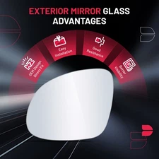 Left Side Rearview Wing Mirror Glass & Adhesive For 2009-2017 Volkswagen Tiguan