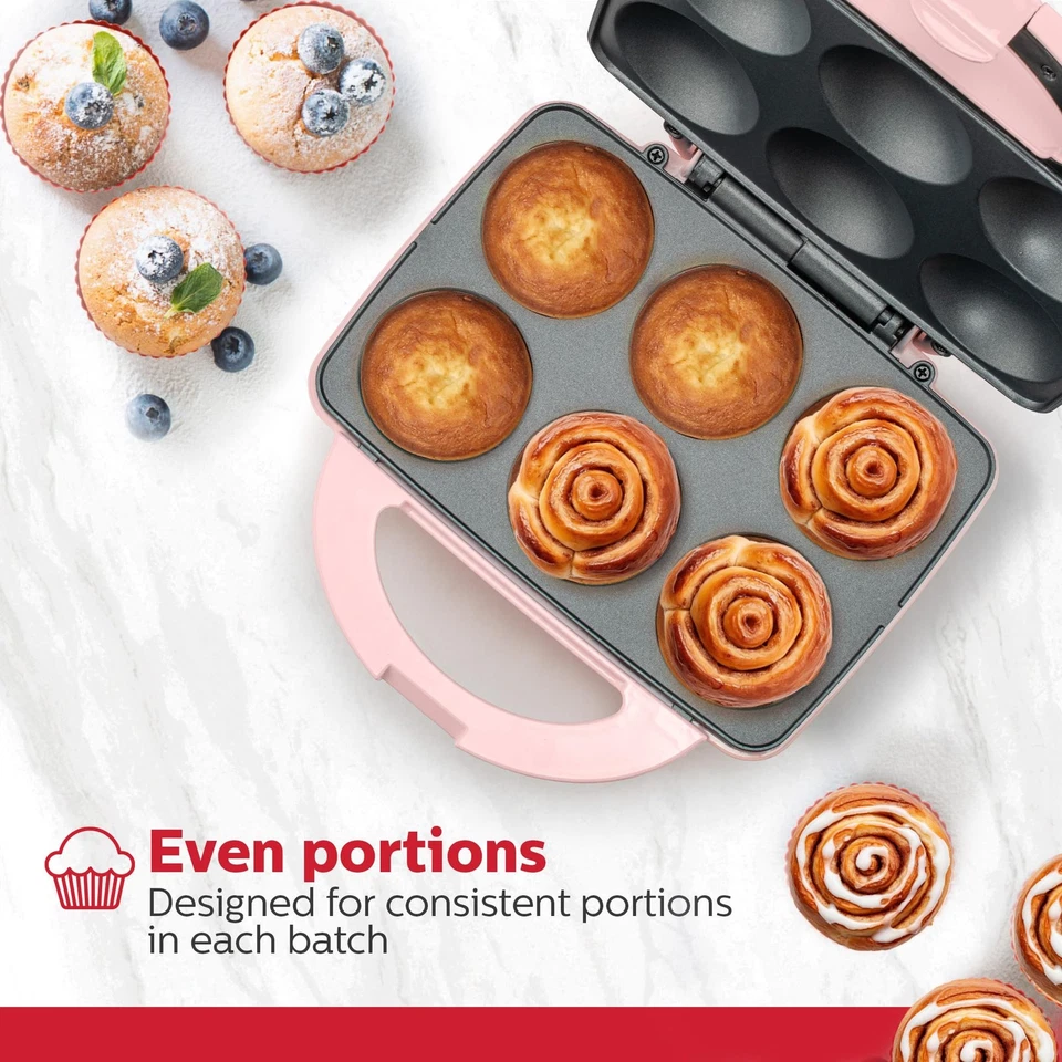 非粘 6 件电动蛋糕机-烘烤 6 杯蛋糕、松饼... — 第 2/4 张图片