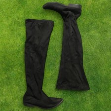 Black Suede Wide Calf/Thigh Over-the-Knee Boots Women's 10